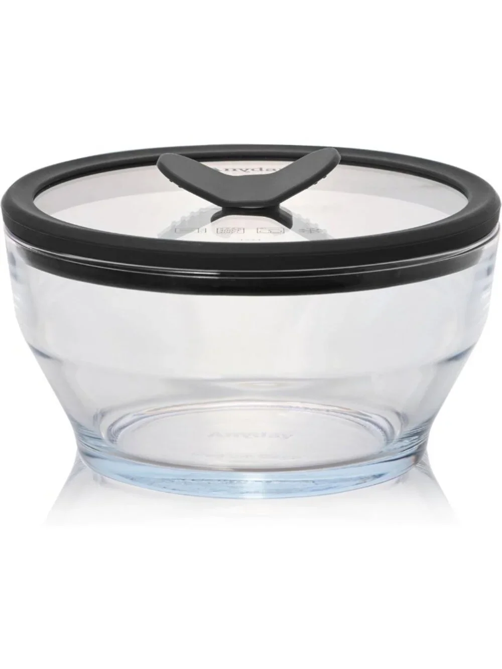 Versatile 4-Cup Glass Microwave Steamer & Food Storage Container - Clear Black